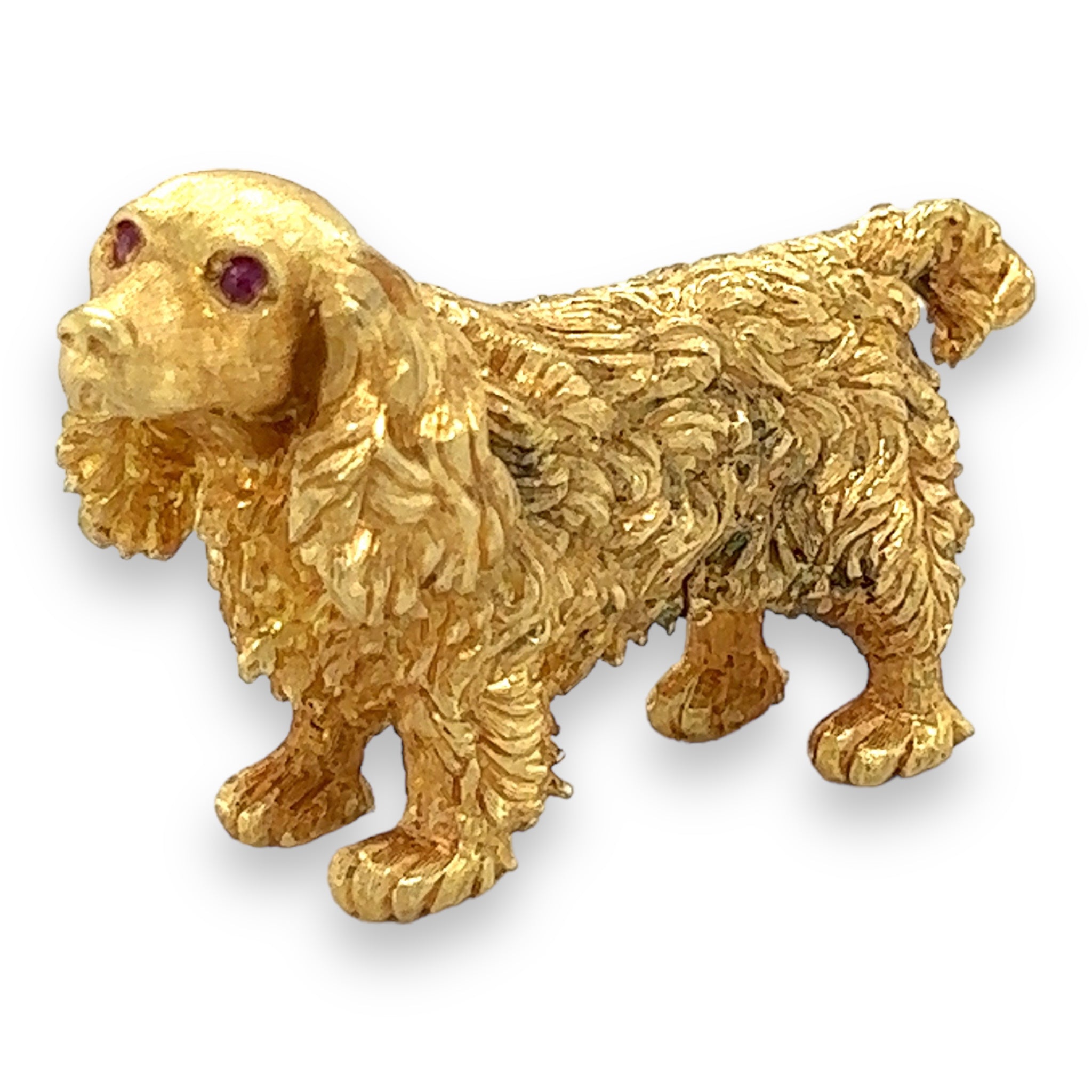 18ct Gold & Ruby Spaniel Brooch - Wildsmith Jewellery Brooches