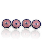 Navy & Pink Enamel Sterling Silver Cufflinks