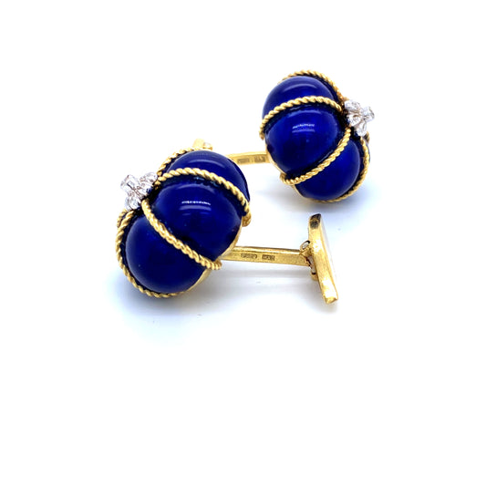 Enamel and Diamond Cufflinks - Wildsmith Jewellery Cufflinks