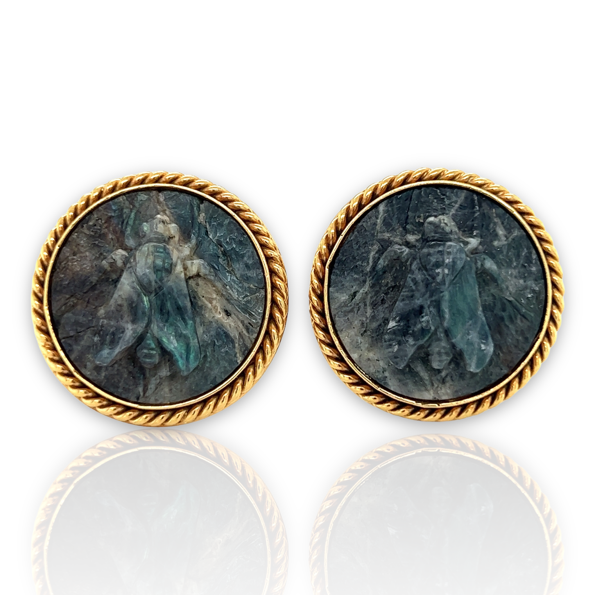 Oversized Labradorite Cufflinks, 18ct - Wildsmith Jewellery Cufflinks