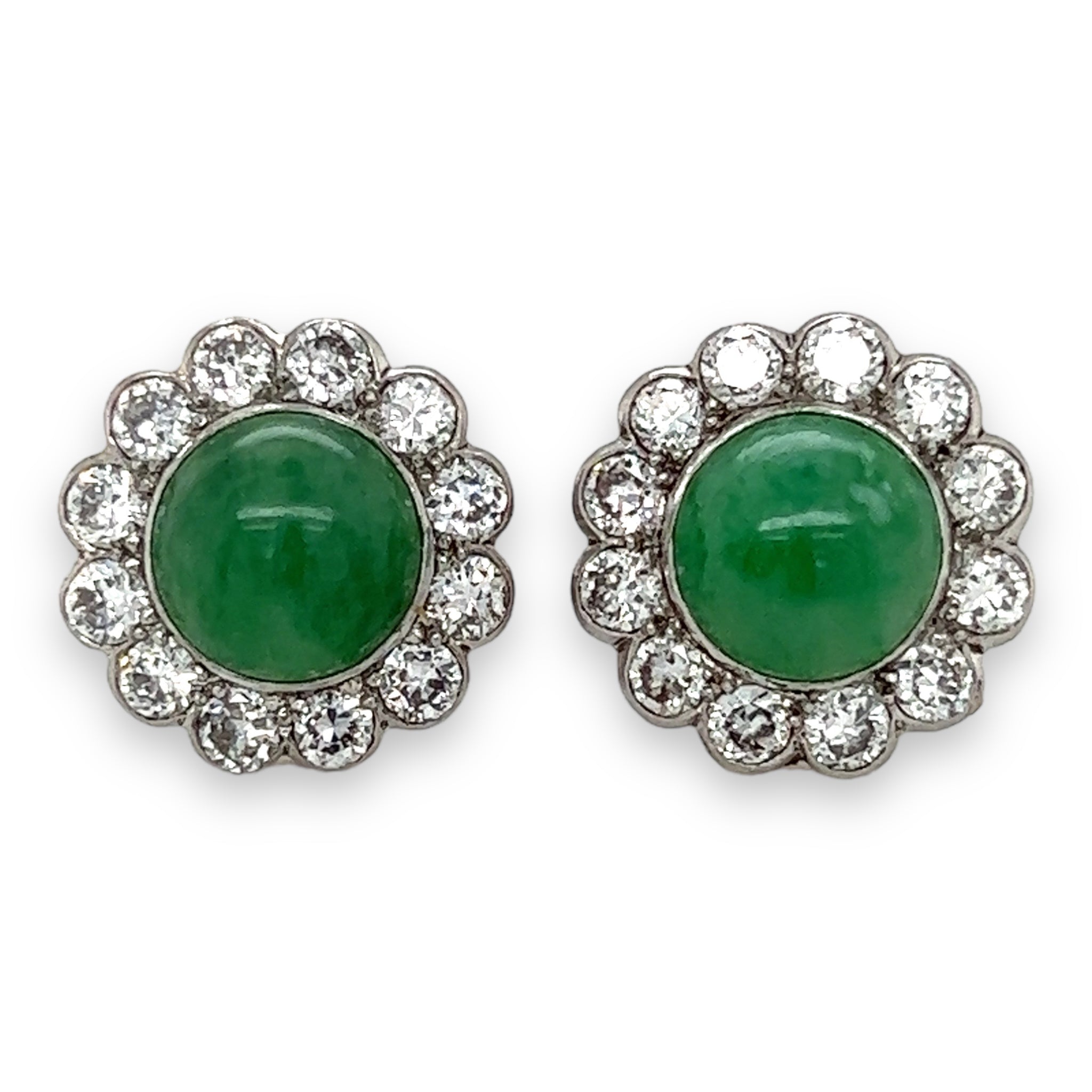 Jade and diamond earrings Clearance