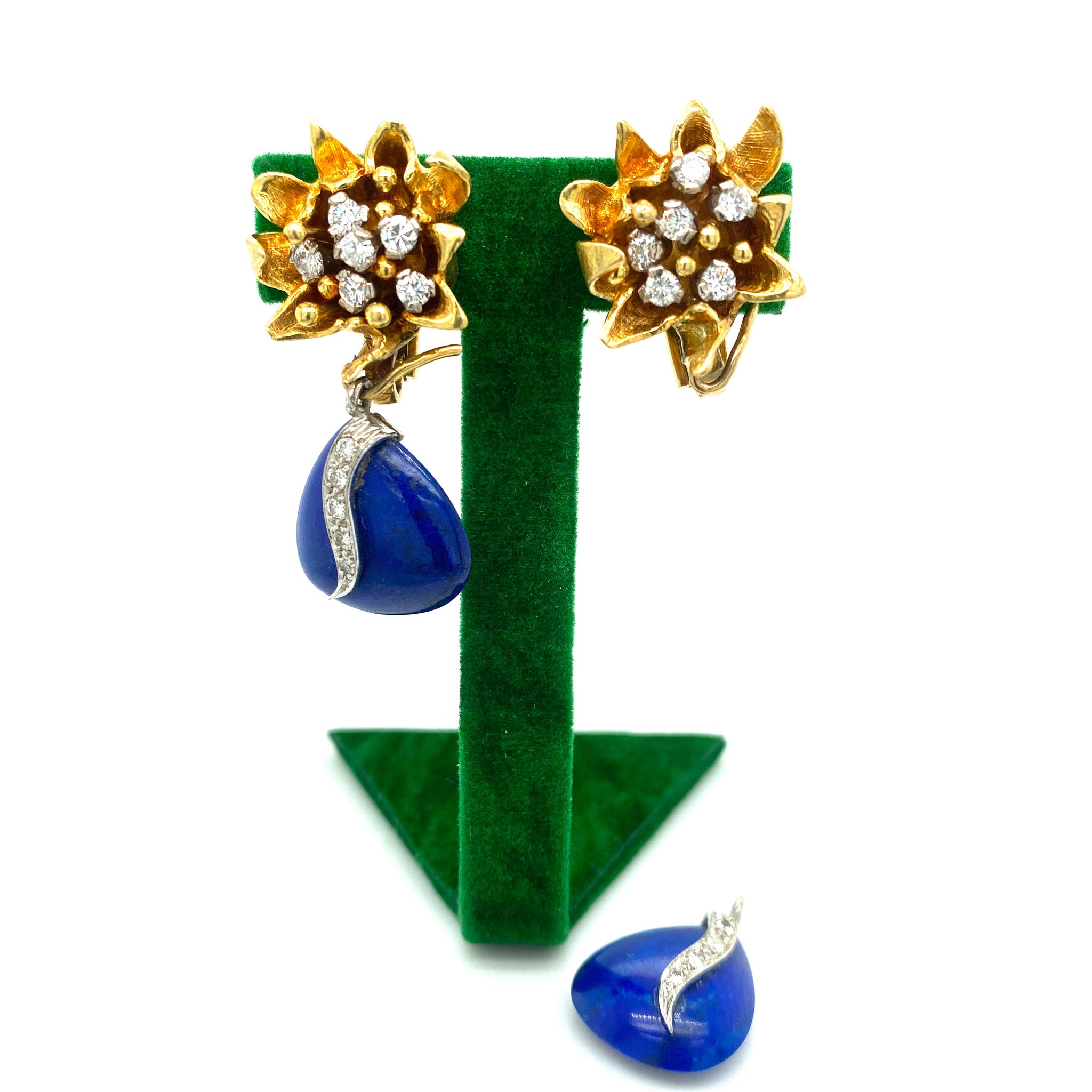 Gold, Diamond and Lapis Lazuli Earrings - Wildsmith Jewellery Earrings