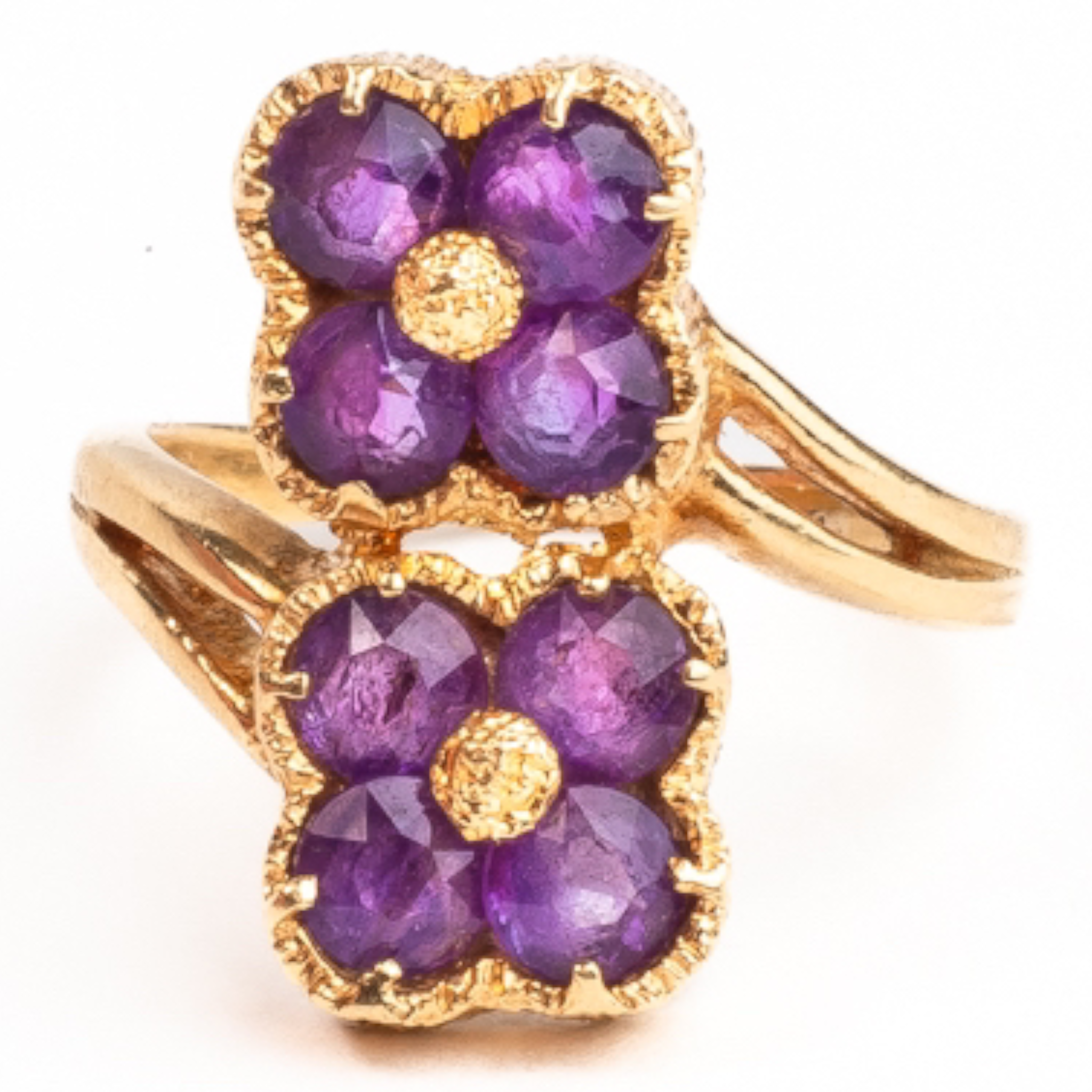 Amethyst & Gold Floral Ring - Wildsmith Jewellery Rings