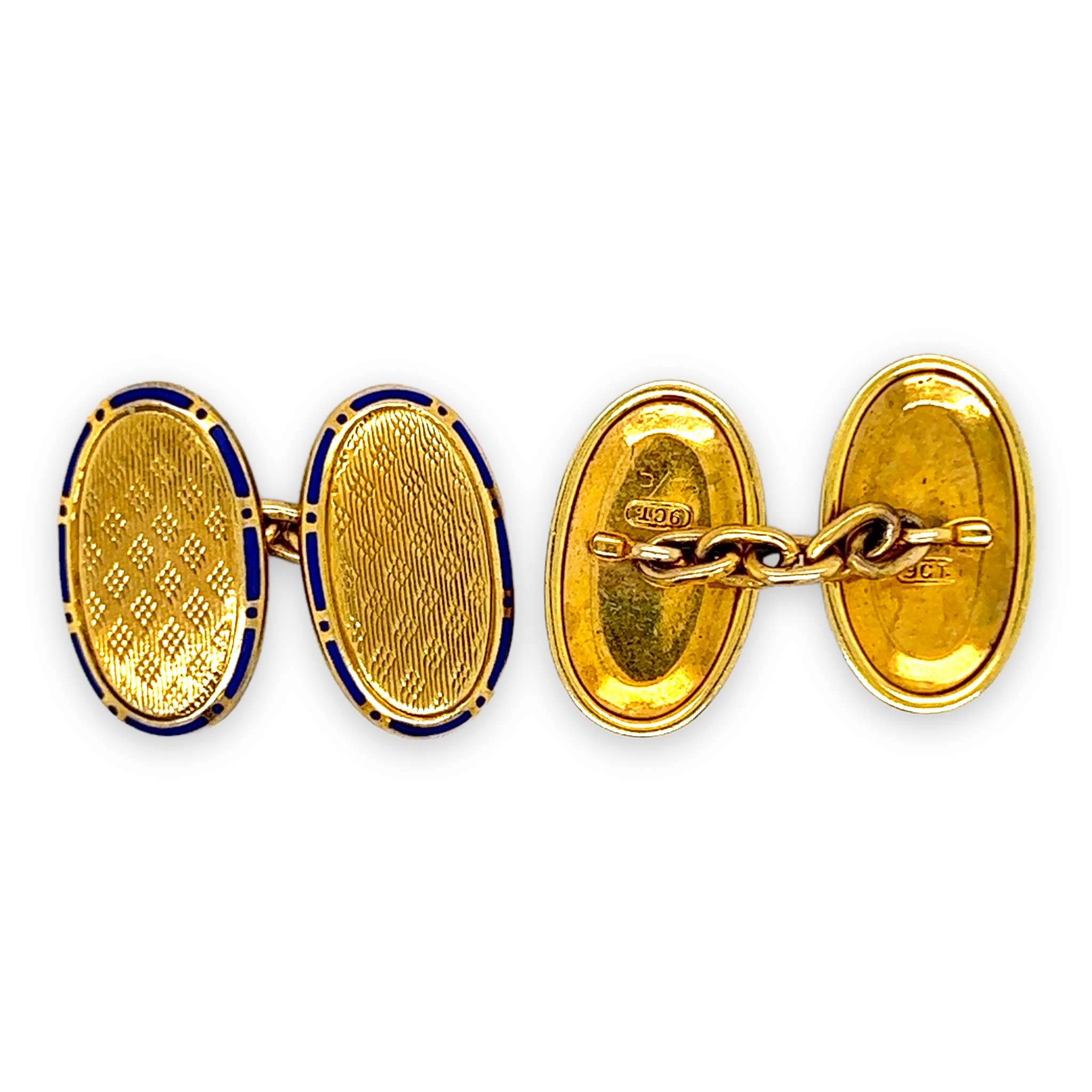 9ct Gold Victorian Enamel Cufflinks - Wildsmith Jewellery Cufflinks