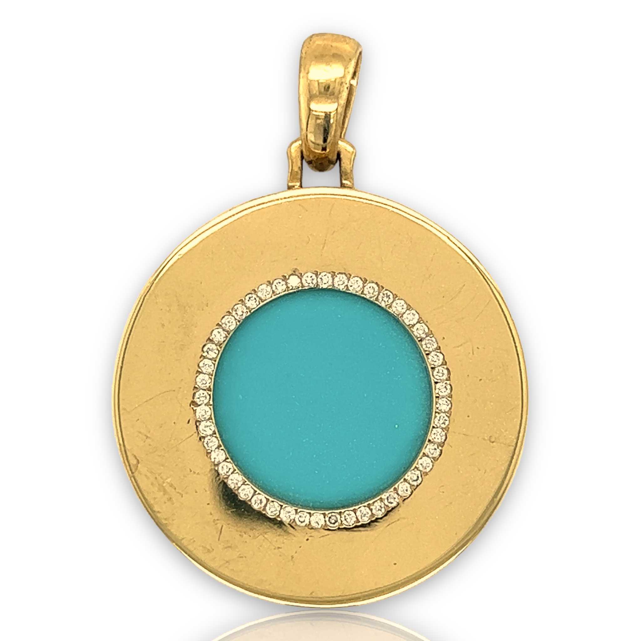 Turquoise & Diamond Reversible Pendant - Wildsmith Jewellery Pendant