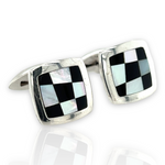 Onyx & Mother of Pearl Chequered Cufflinks
