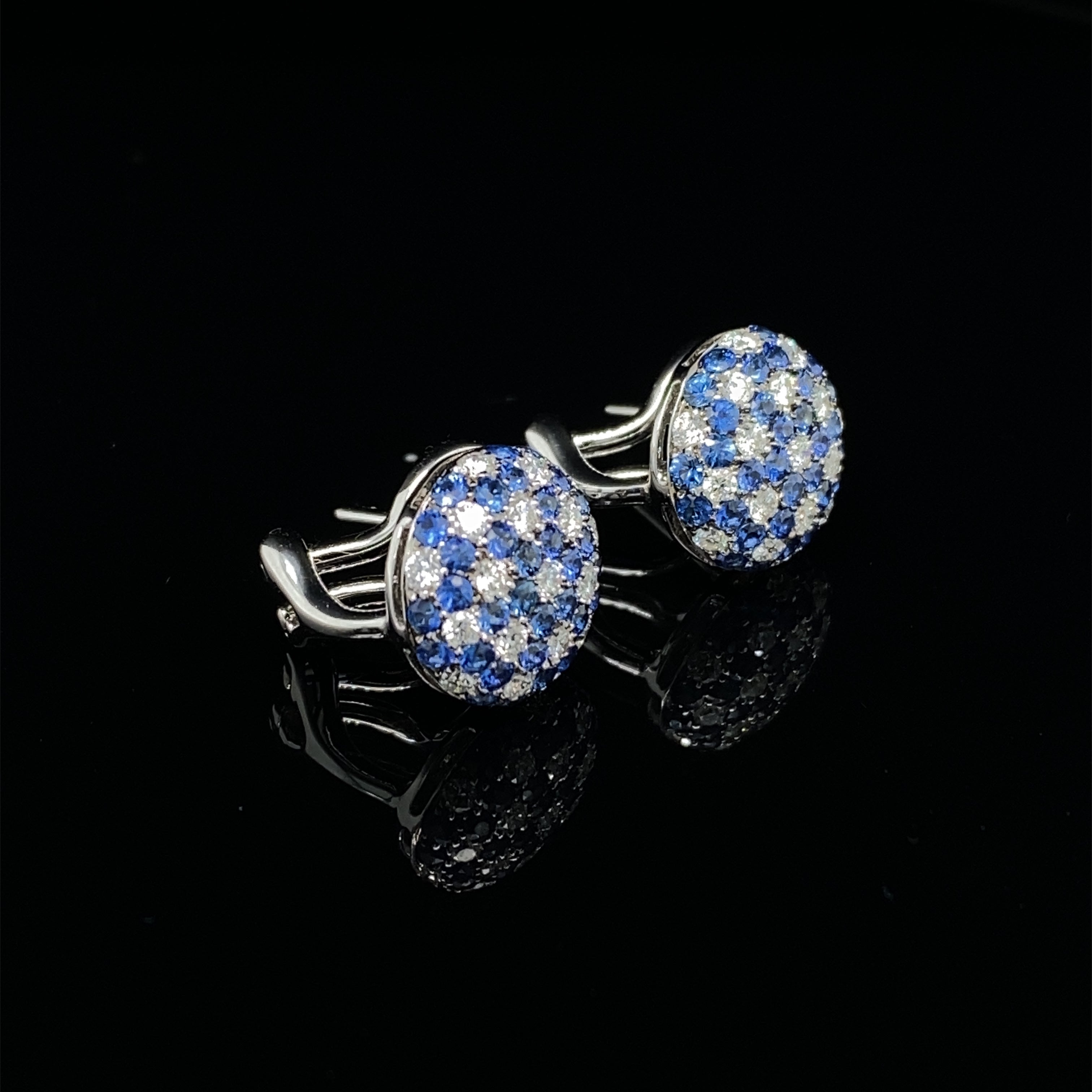 Sapphire & Diamond Cluster Earrings - Wildsmith Jewellery Earrings