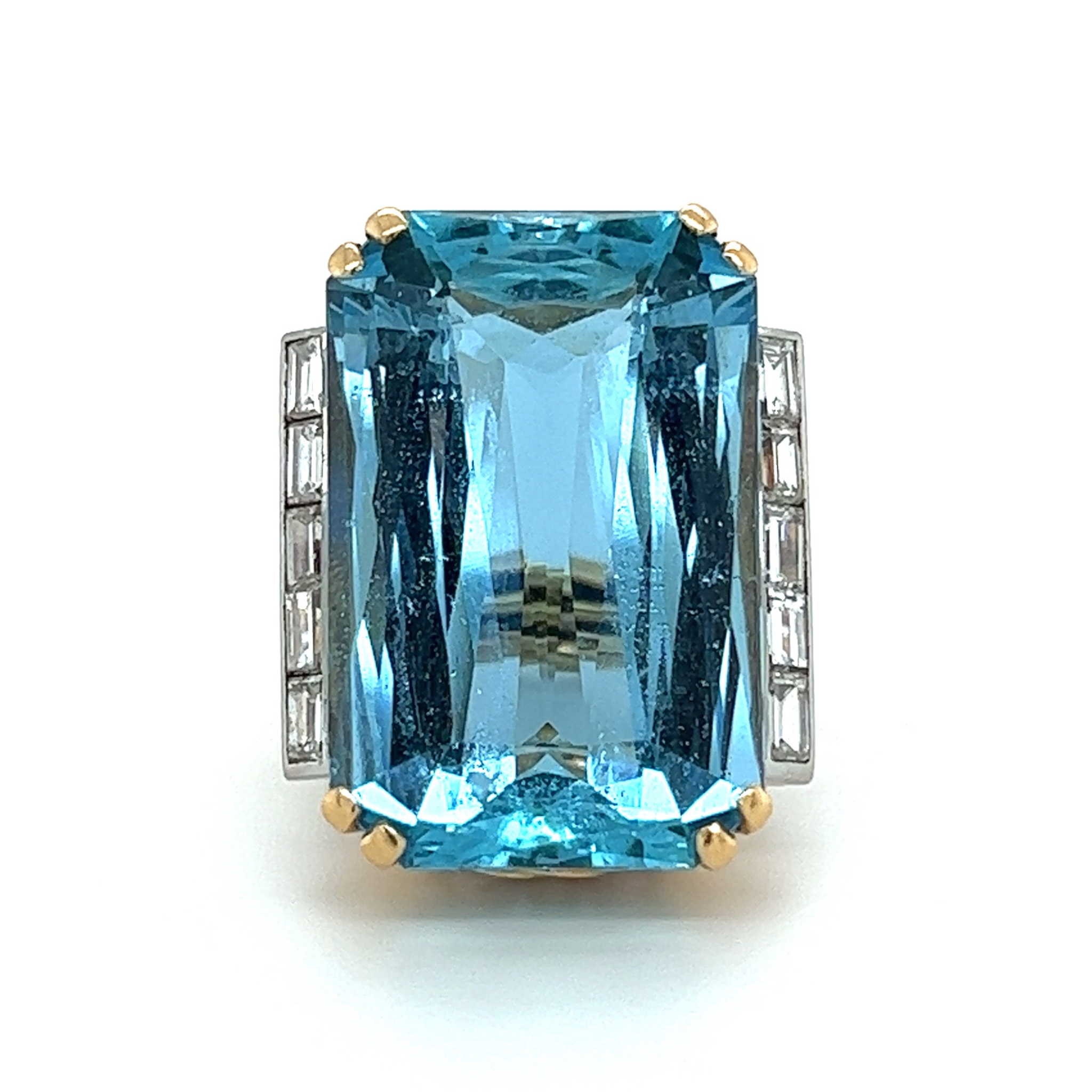 Aquamarine & Diamond Ring, 37 carats - Wildsmith Jewellery Rings