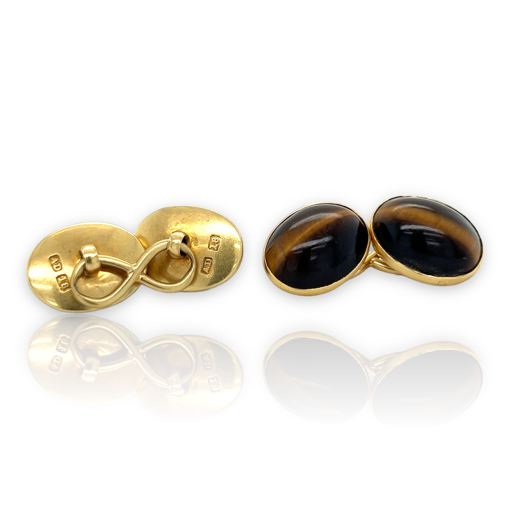 Antique Tigers Eye Cufflinks - Wildsmith Jewellery Cufflinks