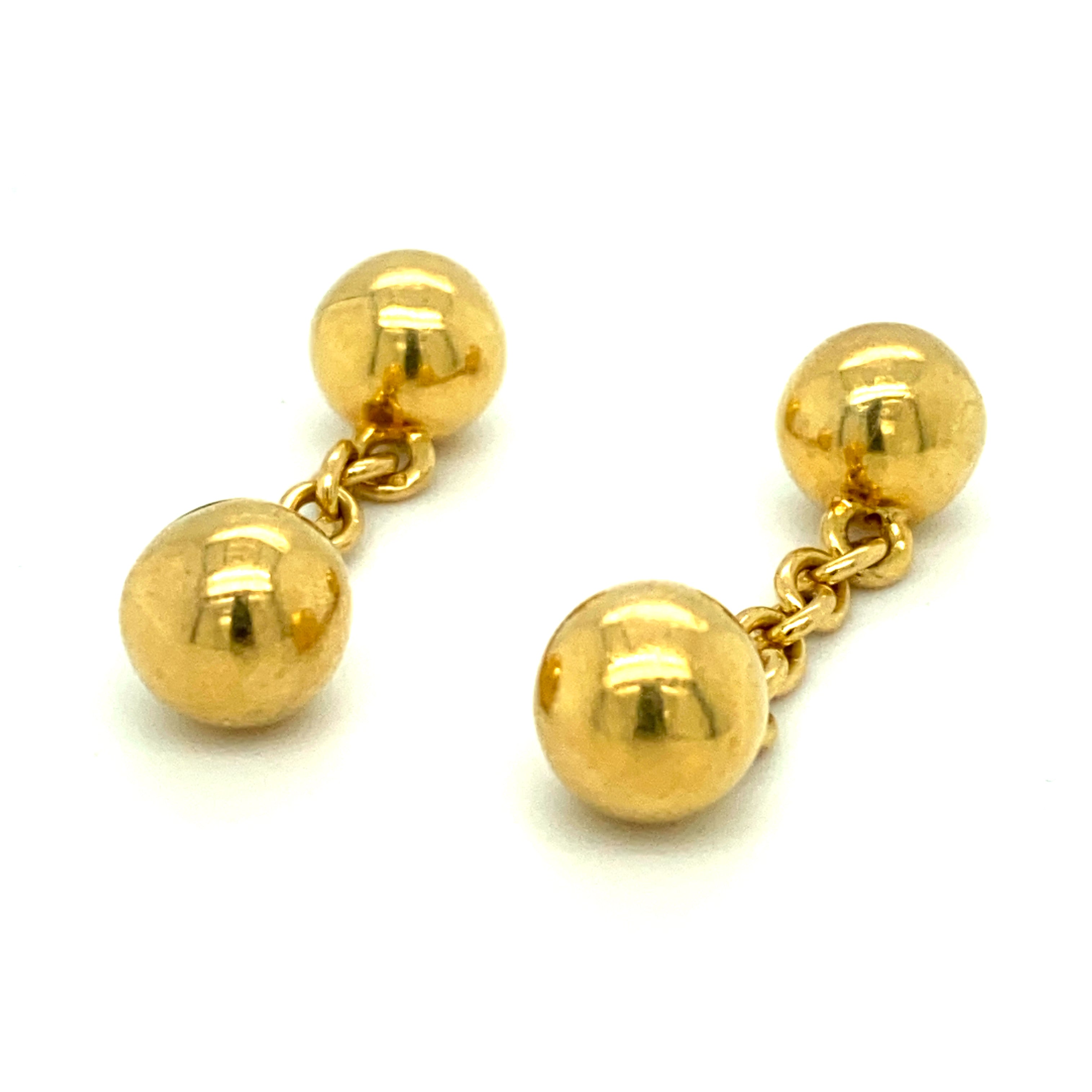 18ct Gold Ball Cufflinks - Wildsmith Jewellery Cufflinks