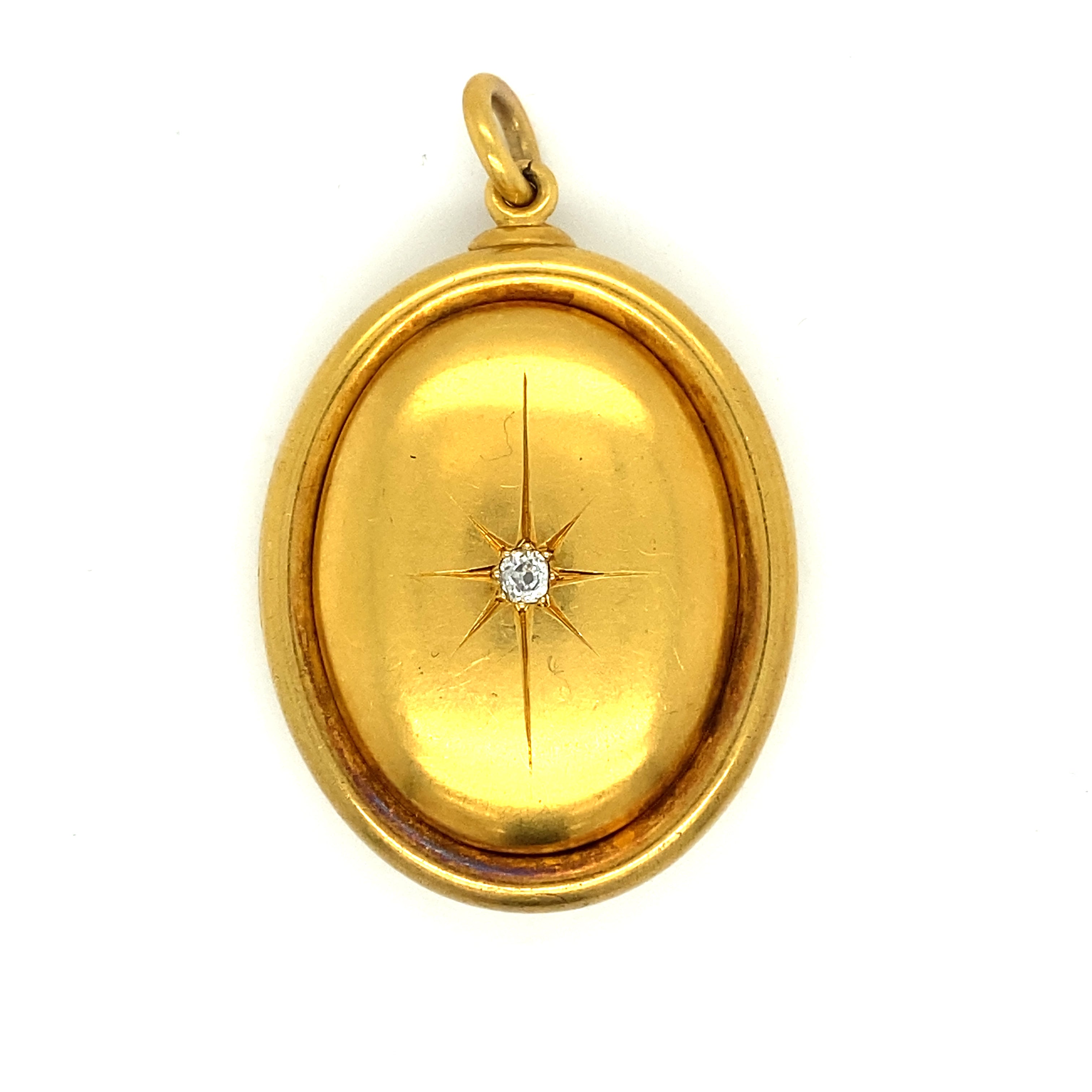 Victorian 15ct Gold and Diamond Locket - Wildsmith Jewellery Locket