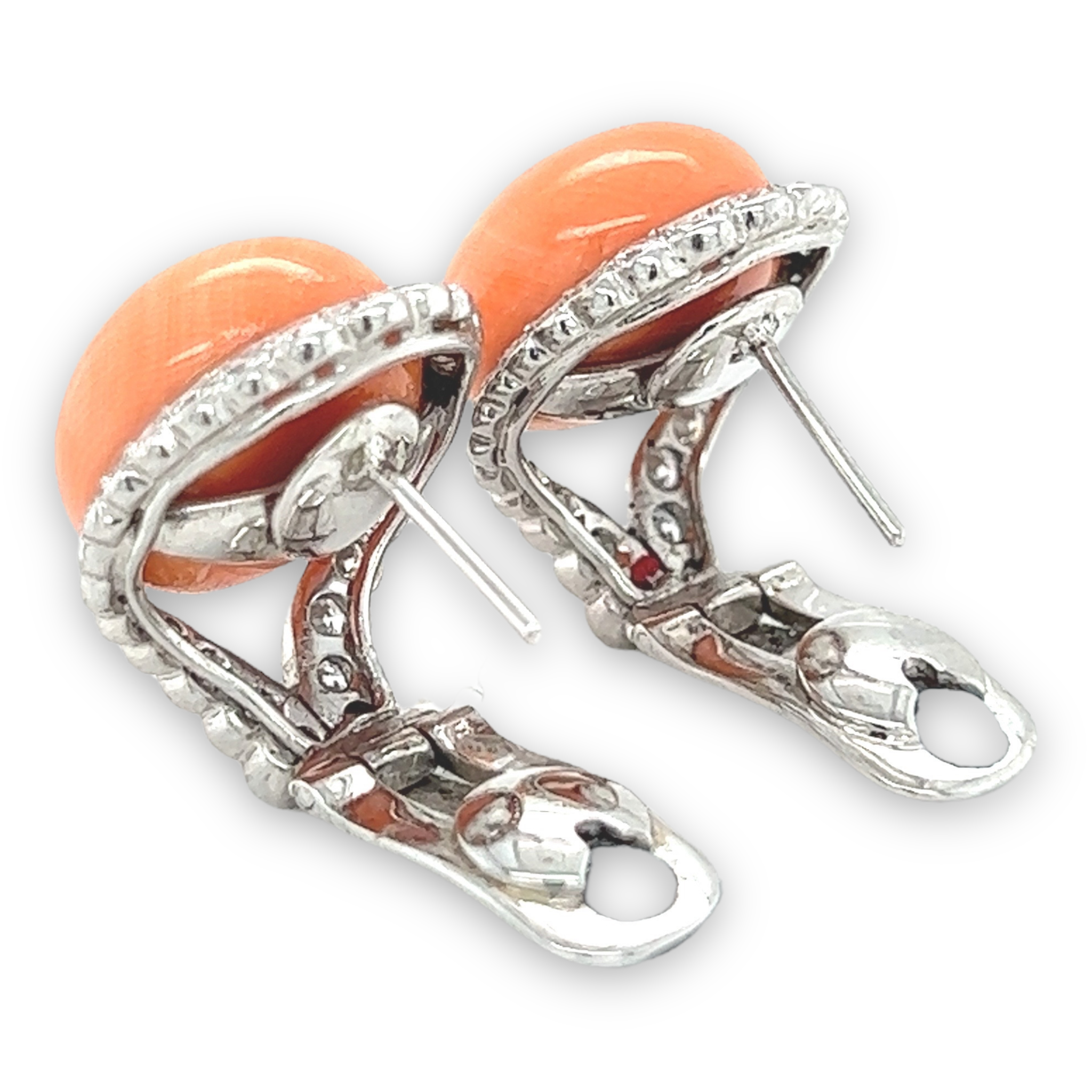 Coral and Diamond Earrings - Wildsmith Jewellery Earrings