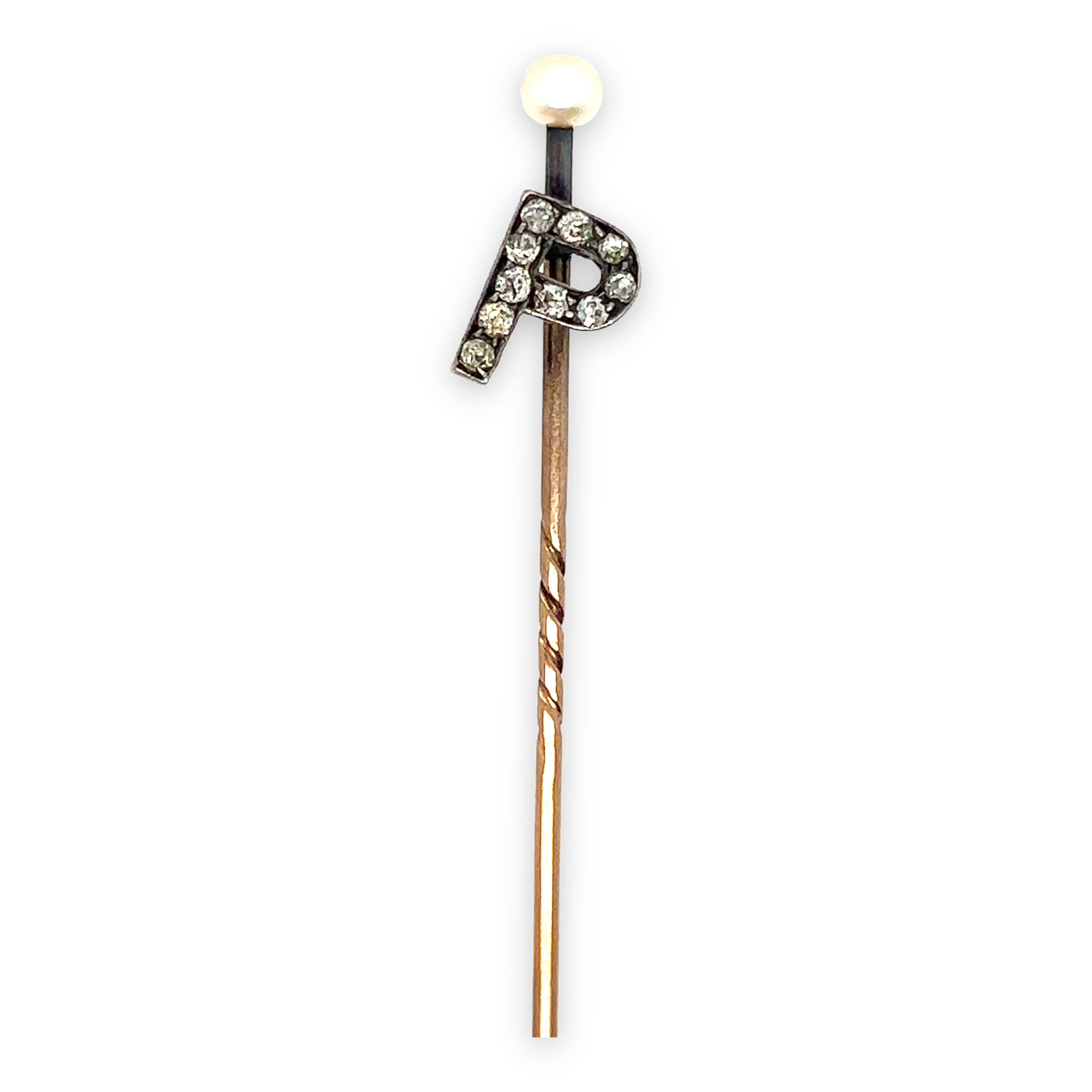 Antique Diamond Initial P Stickpin - Wildsmith Jewellery Stickpins