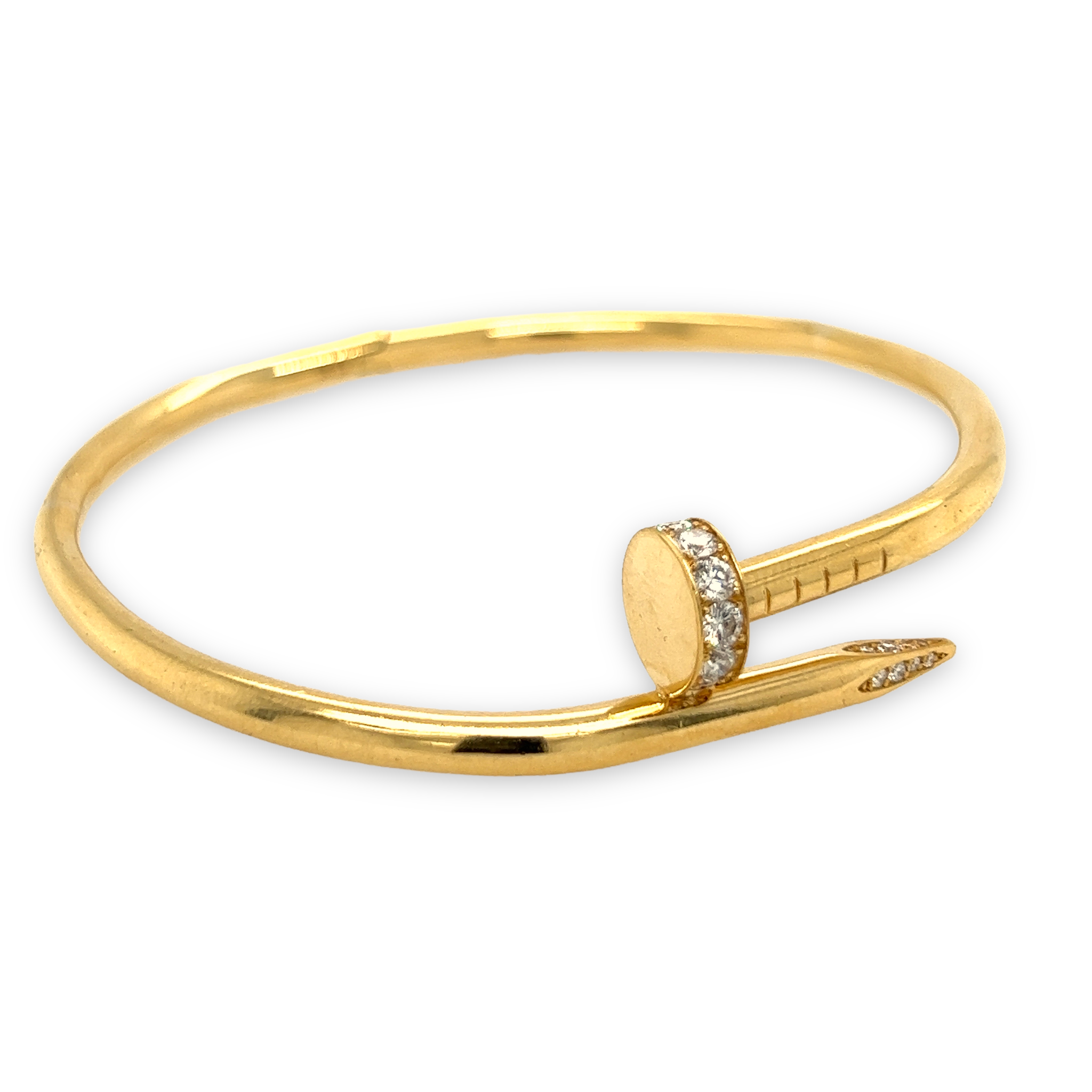 Gold Diamond Nail Bangle 19ct