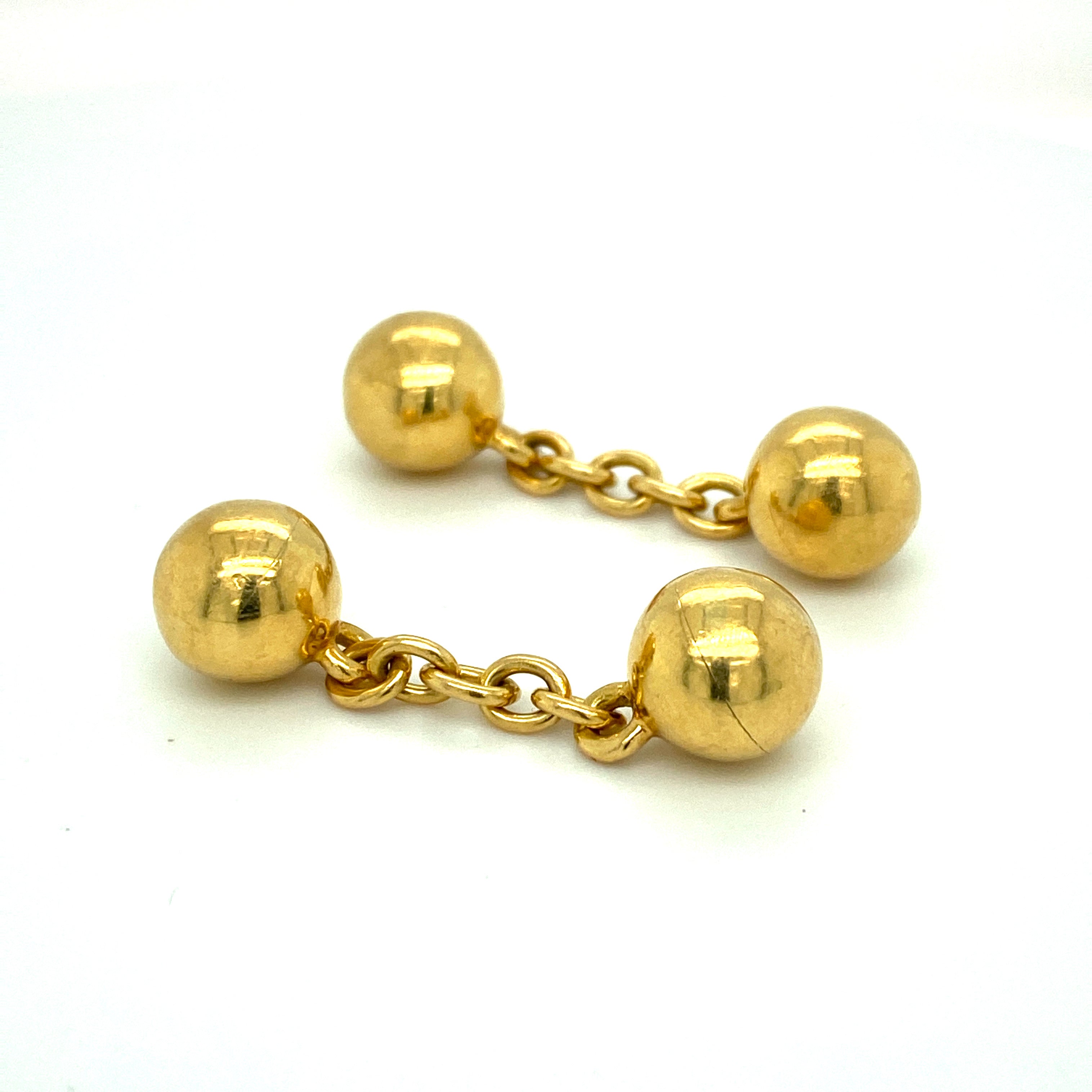 18ct Gold Ball Cufflinks - Wildsmith Jewellery Cufflinks