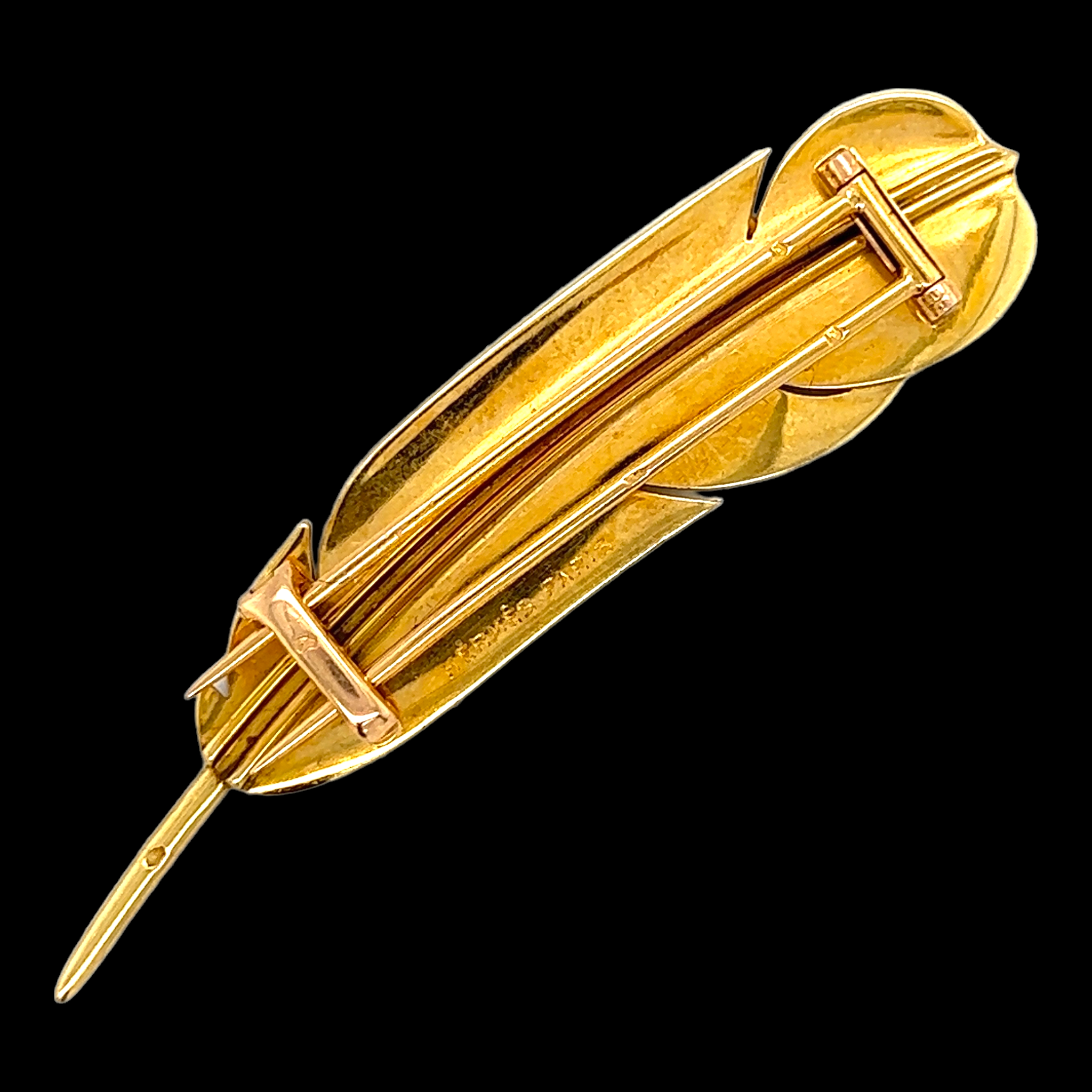 Hermès Paris Gold Feather Brooch - Wildsmith Jewellery Brooches