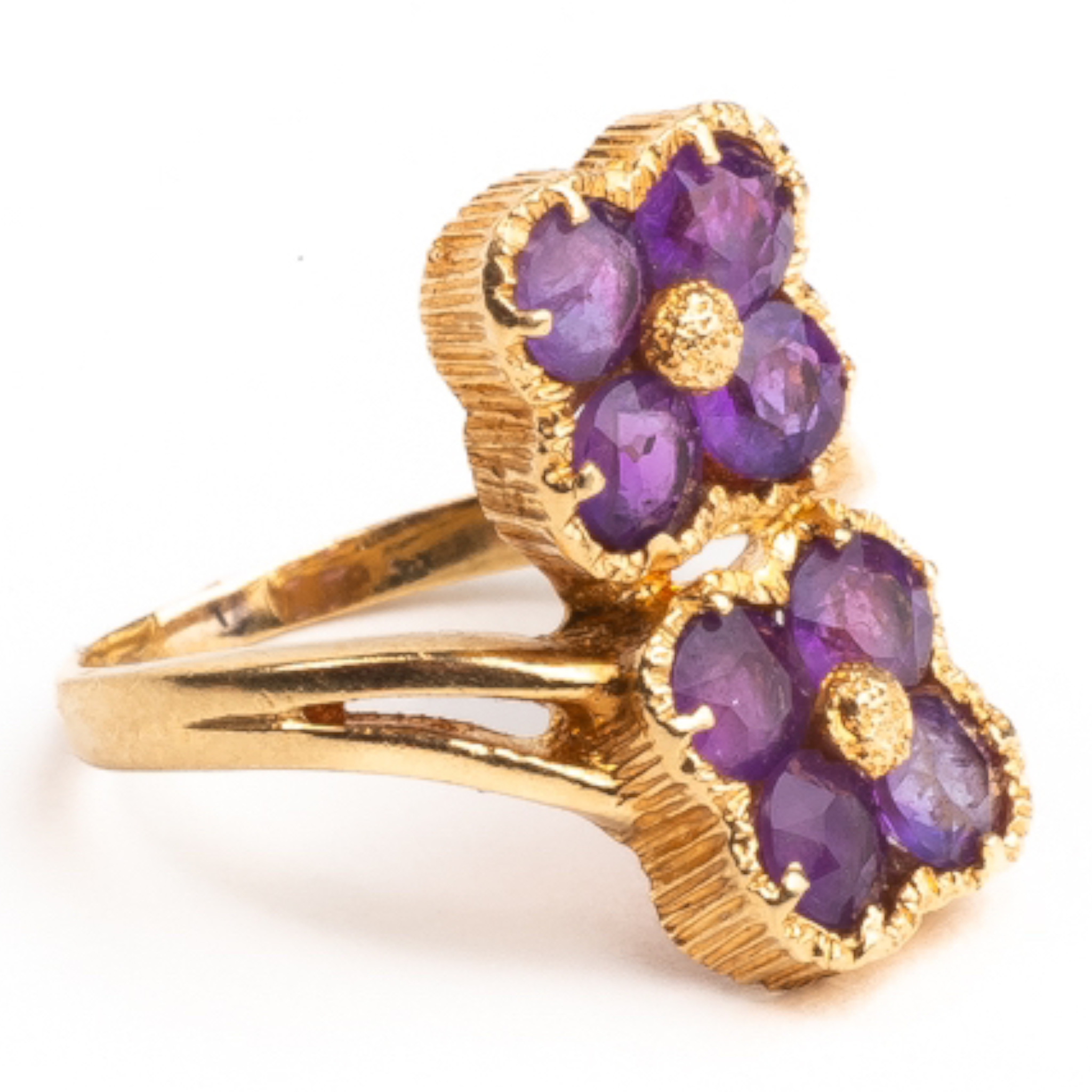 Amethyst & Gold Floral Ring - Wildsmith Jewellery Rings