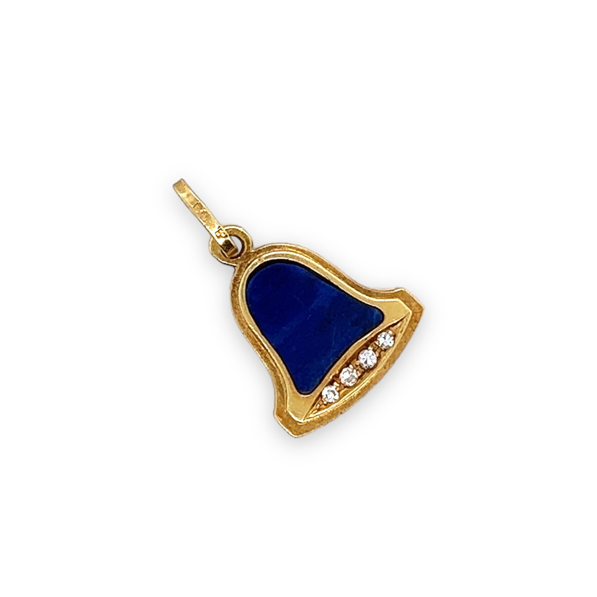 1970s Lapis Lazuli & Diamond Bell Charm - Wildsmith Jewellery Charms & Pendants