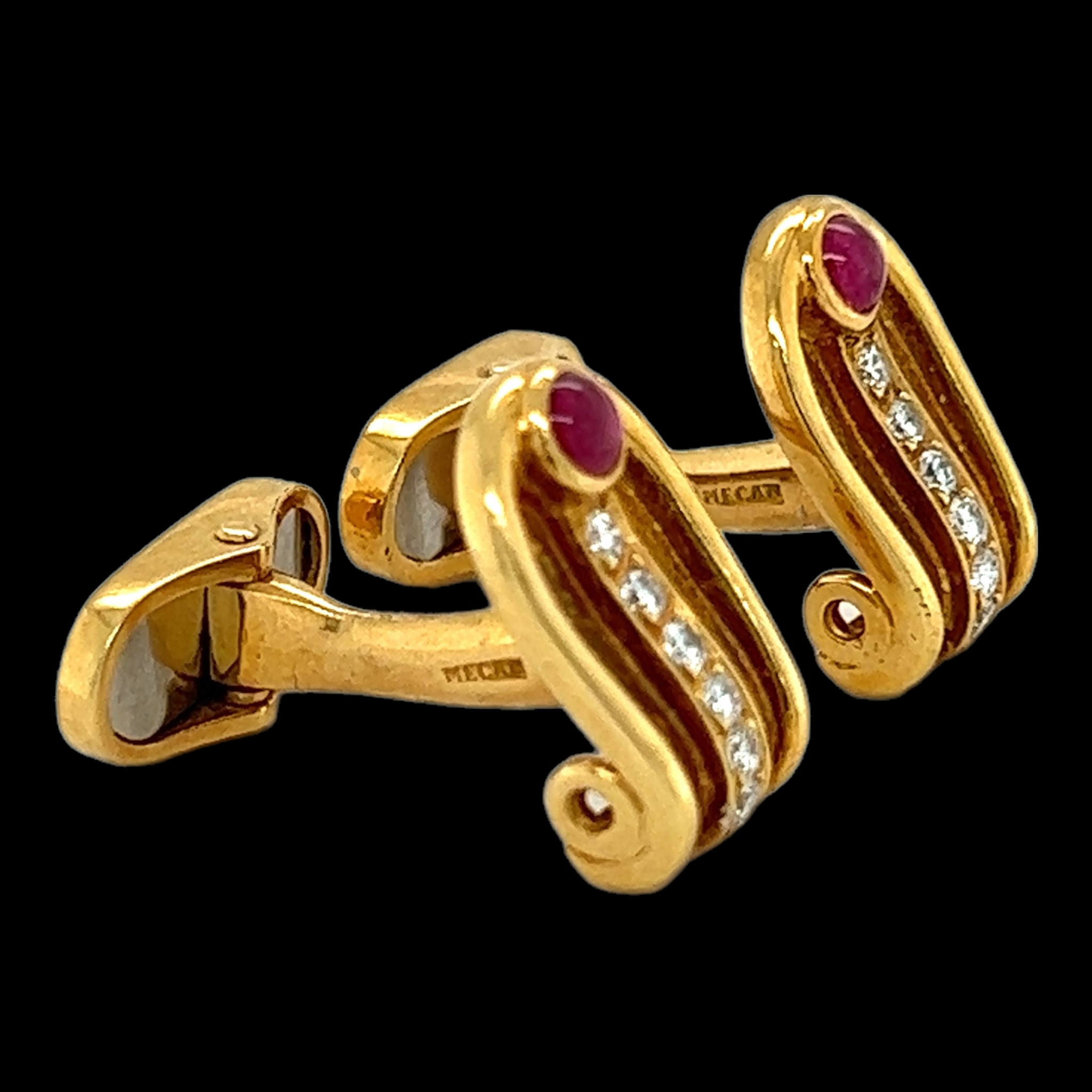 18ct Gold Ruby & Diamond Cufflinks by Chaumet - Wildsmith Jewellery Cufflinks