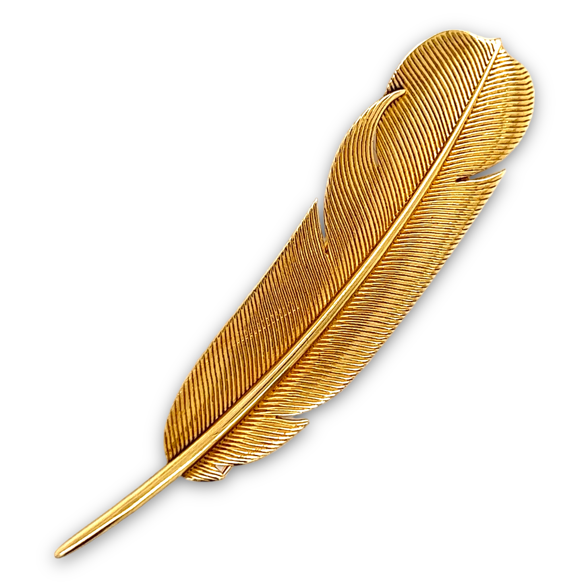 Hermès Paris Gold Feather Brooch - Wildsmith Jewellery Brooches