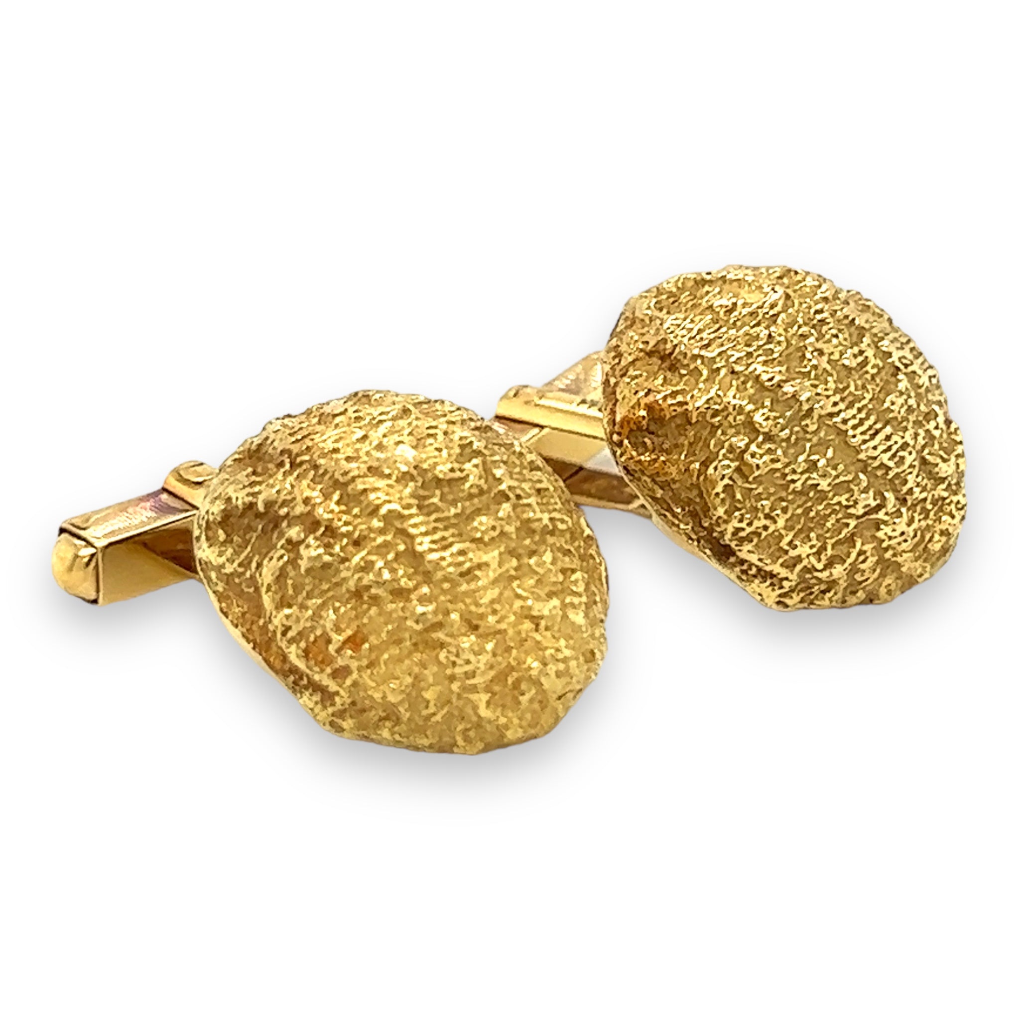 1960s 18ct Gold Walnut Cufflinks - Wildsmith Jewellery Cufflinks