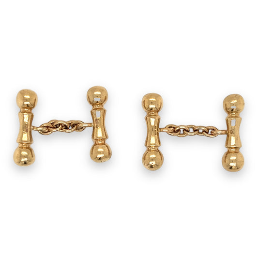 9ct Yellow Gold Dumbbell Cufflinks - Wildsmith Jewellery Cufflinks