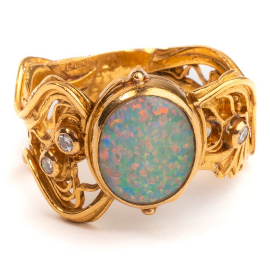 22ct Opal and Diamond Ring by Lucy Copleston - Wildsmith Jewellery Rings