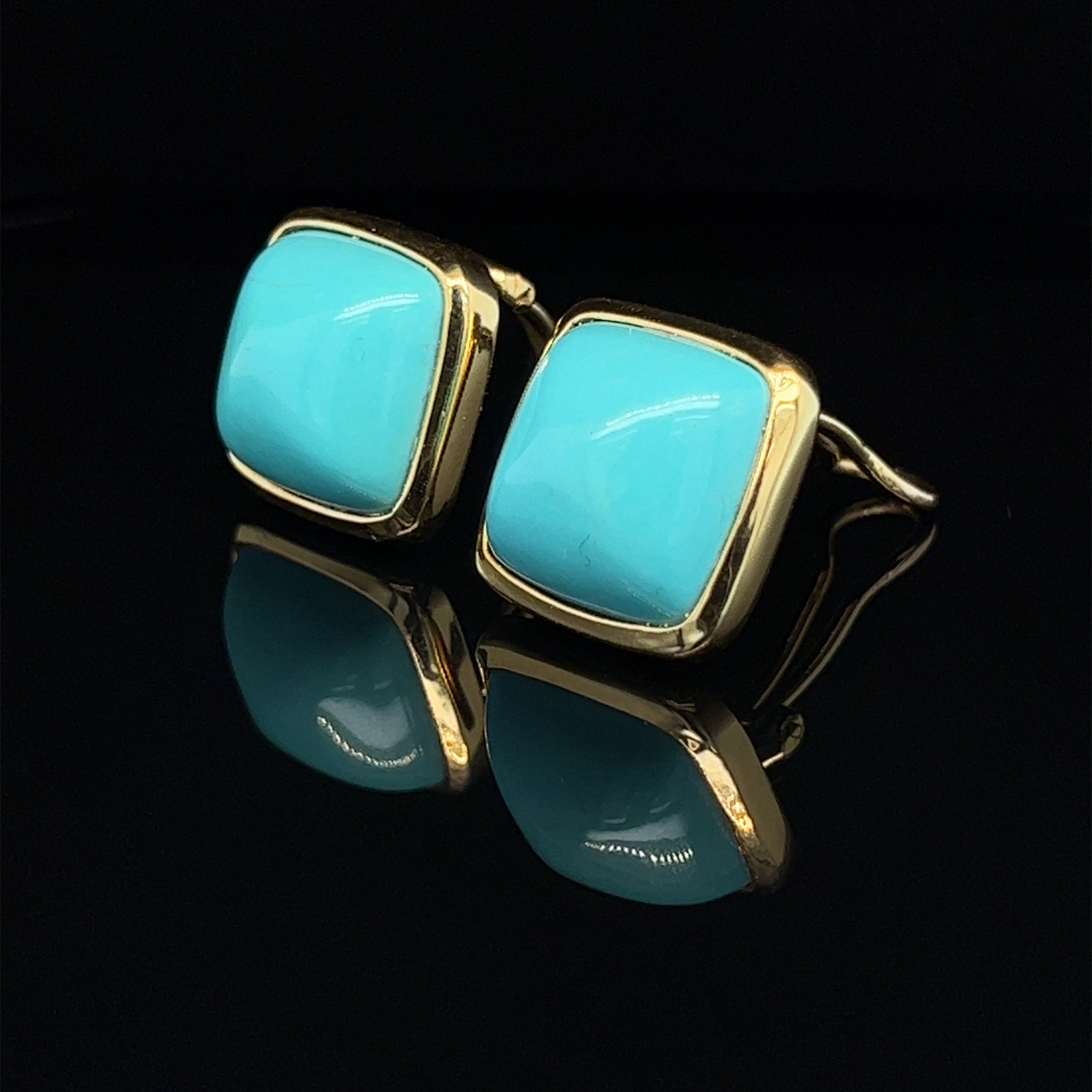 Sugarloaf Turquoise & Gold Earrings - Wildsmith Jewellery Earrings