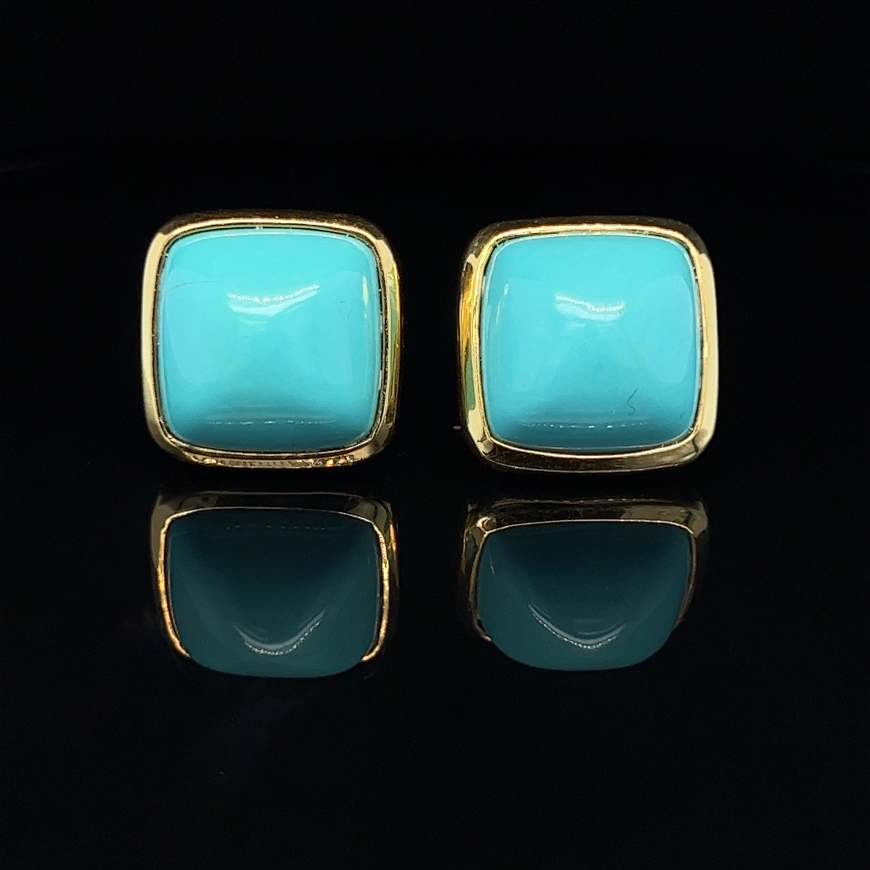 Sugarloaf Turquoise & Gold Earrings - Wildsmith Jewellery Earrings